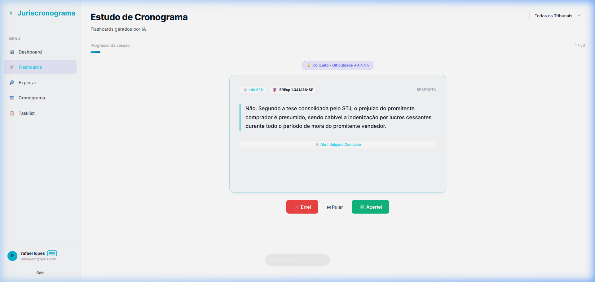 Flashcards de Jurisprudência